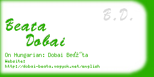 beata dobai business card